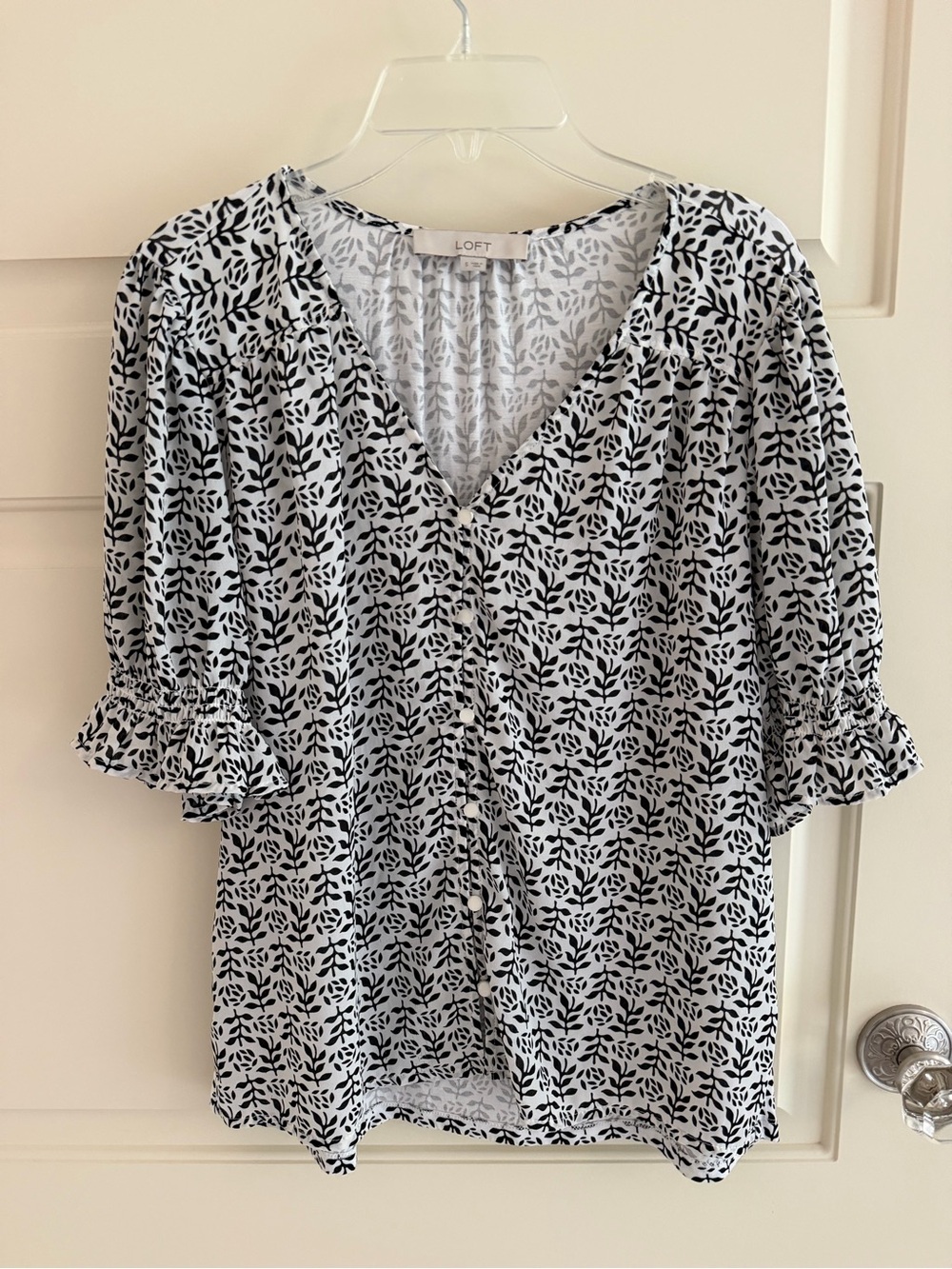 The Loft Floral Print Short Sleeve Blouse